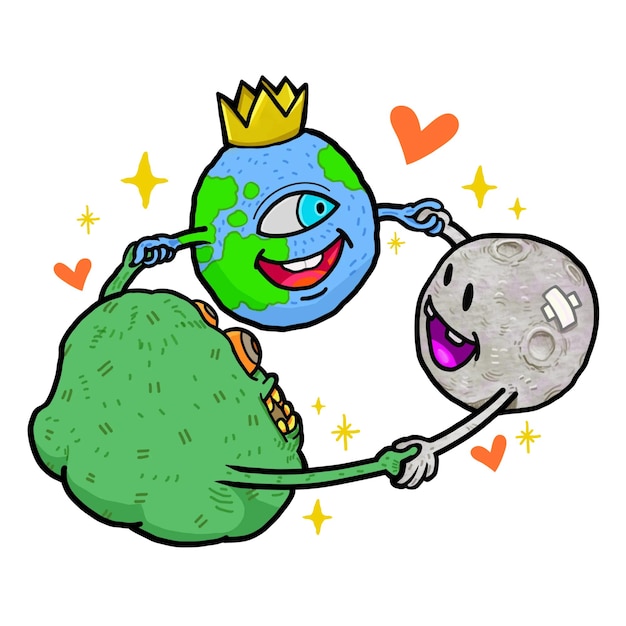 Weltfriedens-Cartoon-PNG-Aufkleber mit durchsichtigem Hintergrund