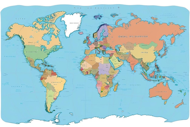 Weltkarte Kontinent globale Unterstützung Grafik