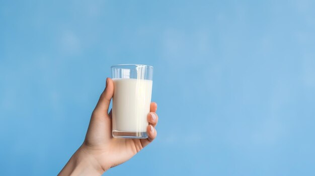 Weltmilchtag Ein Glas Milch in der Hand Generative KI