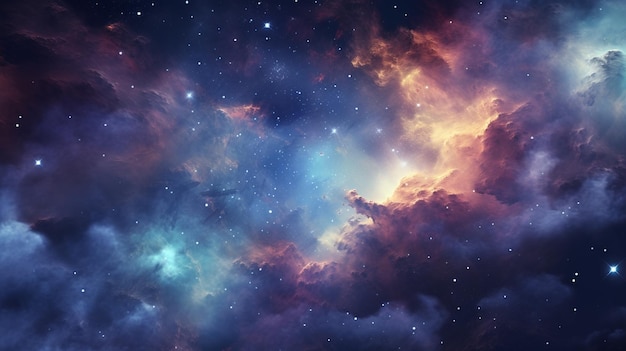 Weltraumgalaxie im Sternenuniversum, wissenschaftlicher Hintergrund, generative KI