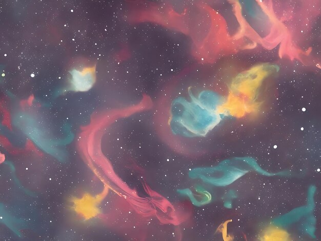 Foto weltraumhintergrund mit sternenstaub und leuchtenden sternen, realistischer bunter kosmos mit nebel und milchstraße