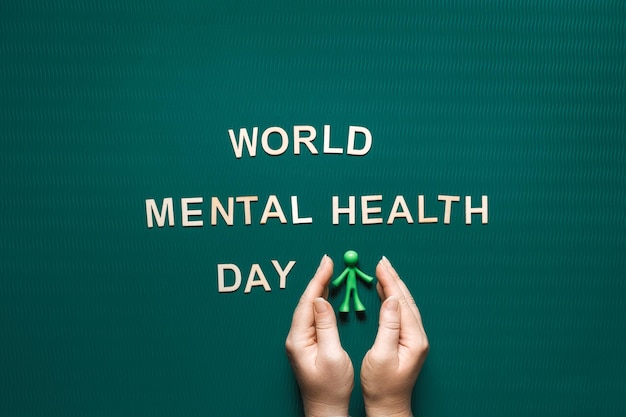 Welttag der psychischen gesundheit jedes jahr im oktober welttag der psychischen gesundheit grüner hintergrund mit holz