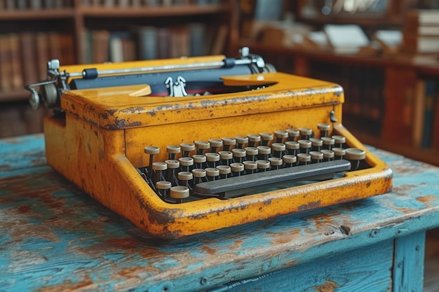 Welttag der Schriftsteller Konzept Alte mechanische Schreibmaschine extreme Nahaufnahme Generative KI