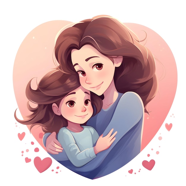 Welttag der Umarmung Mutter umarmt ihre Töchter Illustration Hintergrund