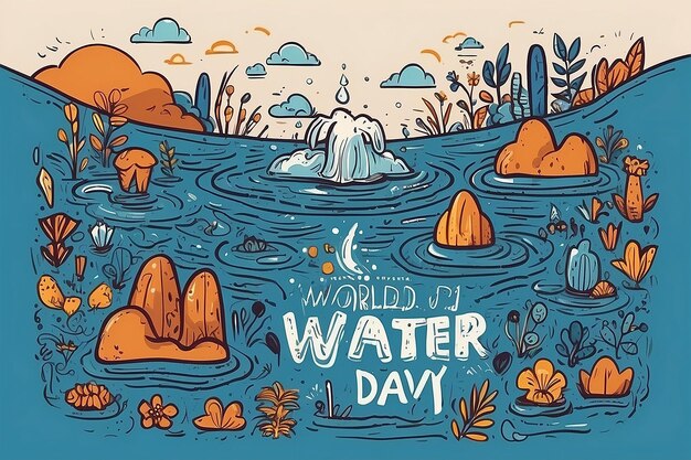Weltwassertag am 22. März Vektorillustration blauer Hintergrund