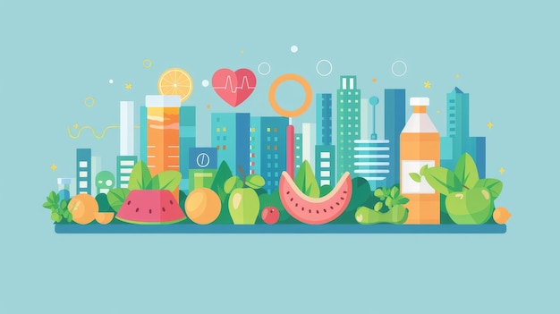 Weltweite Wellness-Essentials flache Gestaltung für den Weltgesundheitstag