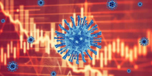 Weltwirtschaft und Corona-Virus-Konzept. Die Auswirkungen des Coronavirus auf die Börse.