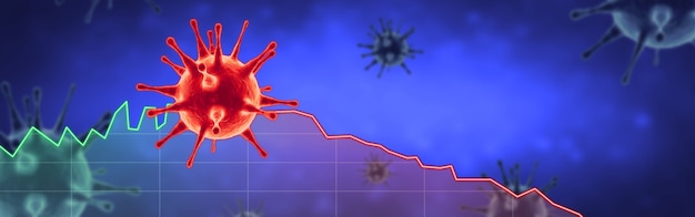 Weltwirtschaft und Corona-Virus-Konzept. Die Auswirkungen des Coronavirus auf die Börse.