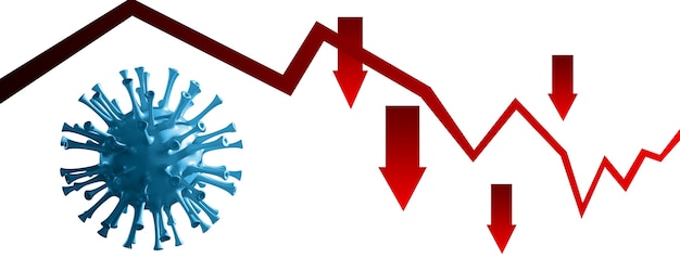 Foto weltwirtschaft und corona-virus-konzept. die auswirkungen des coronavirus auf die börse.