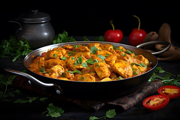 Werbebild Curry-Hühnchen auf einem Teller