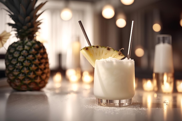 Werbefoto für Pina-Colada-Cocktail