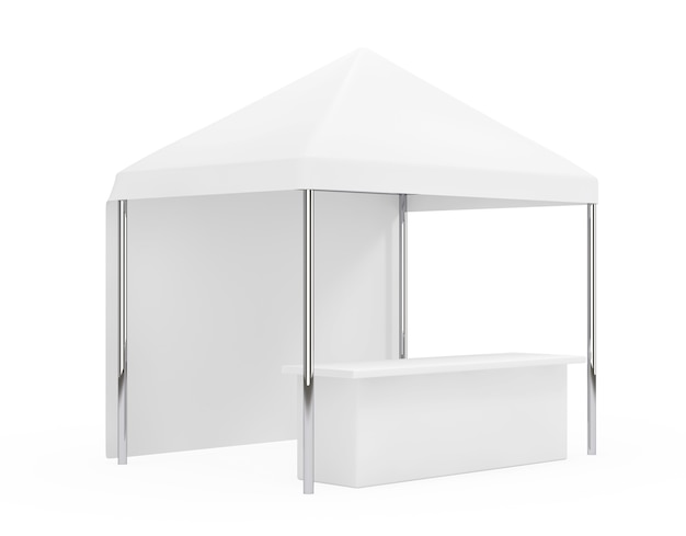 Foto werbung werbeartikel outdoor mobile canopy zelt auf weißem hintergrund. 3d-rendering