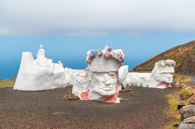 Wertvolle Skulptur des Dorfes Valverde auf der Insel El Hierro, Kanarische Inseln, Spanien