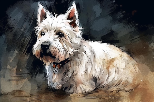 West Highland Terrier Dark Horse im Comic-Stil