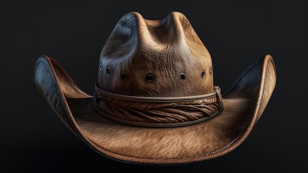 Foto western-cowboyhut mit leder generative ai