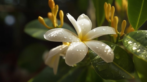 Westindische Jasminblume, wunderschön blühende generative KI