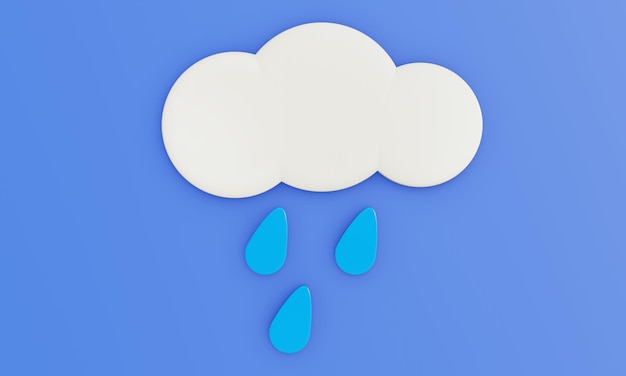 Wettervorhersage-Symbol Regen 3D-Darstellung