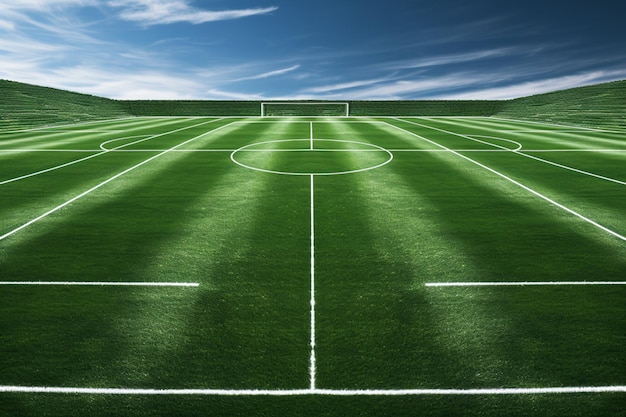 Wettkämpfe Leinwand Abstraktes Fußballfeld mit scharfen weißen Grenzlinien