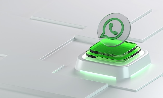 WhatsApp Glasgeometrie Form 3D-Symbol-Rendering