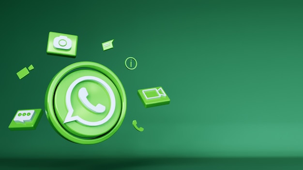 WhatsApp-Logo 3d mit grünem Hintergrund