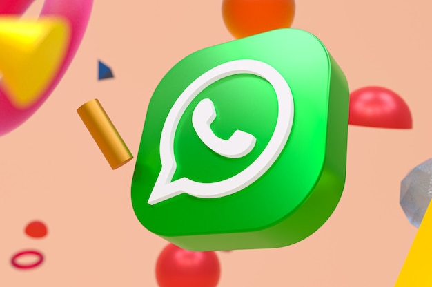 WhatsApp-Logo auf abstraktem Geometriehintergrund