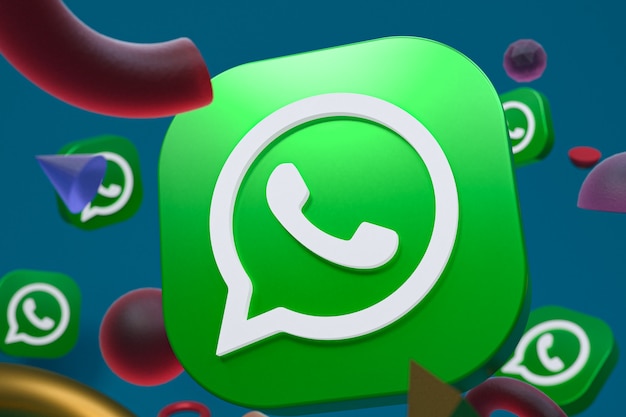 WhatsApp-Logo auf abstrakter Geometrie