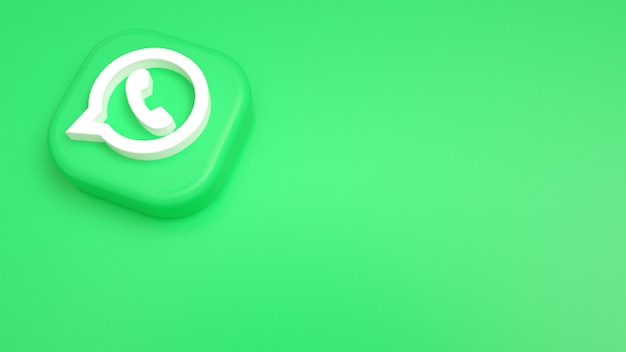 WhatsApp Logo Minimaler 3D-Hintergrund