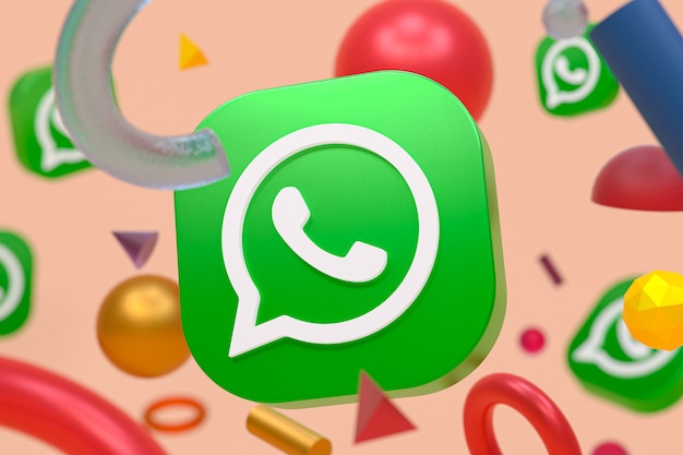 Foto whatsapp-logo mit geometrieelementen