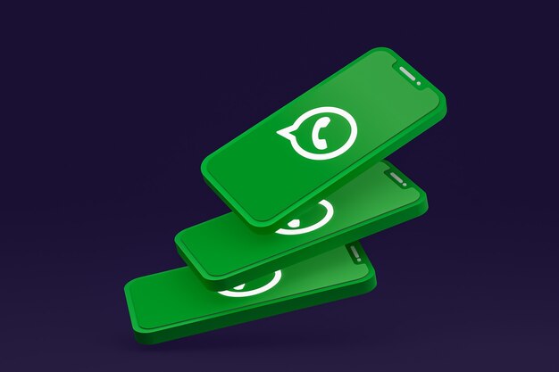 Whatsapp-Symbol auf dem Bildschirm Smartphone oder Handy 3D-Rendering