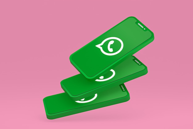 WhatsApp-Symbol auf dem Bildschirm Smartphone oder Handy 3D-Rendering