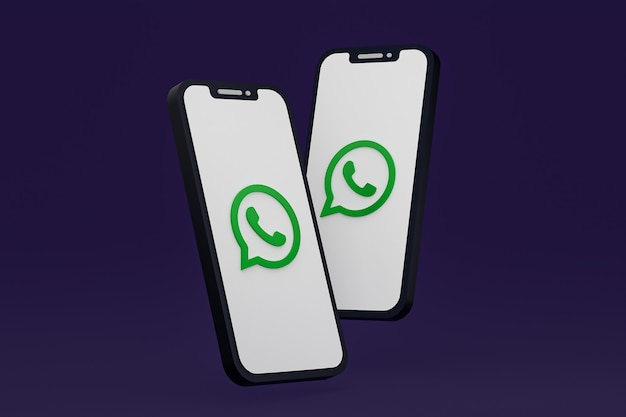 Whatsapp-Symbol auf dem Bildschirm Smartphone oder Handy 3D-Rendering