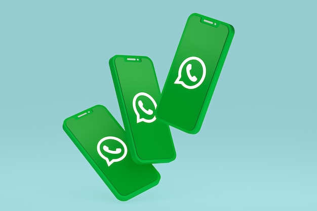 Whatsapp-Symbol auf dem Bildschirm Smartphone oder Handy 3D-Rendering