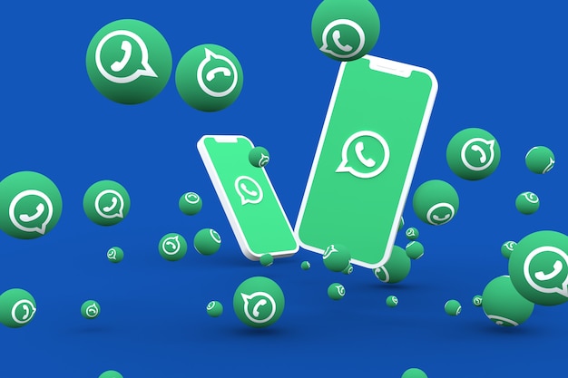 WhatsApp-Symbol auf dem Bildschirm Smartphone oder Handy und WhatsApp-Reaktionen