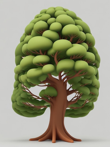 Whimsical Grove Style Tree 3D-Rendering in einem spielerischen Design
