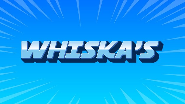 Foto whiska s 3d blauer text