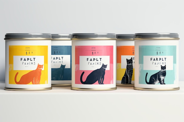 Whisker Delights Capricho de la etiqueta de alimento para gatos para la promoción