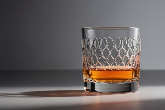 Whiskey elegante en vaso de cristal