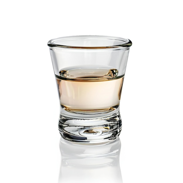 Foto whiskey in a shot glass isolated on white background with clipping path