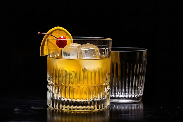 Whiskey Sour en vidrio de época