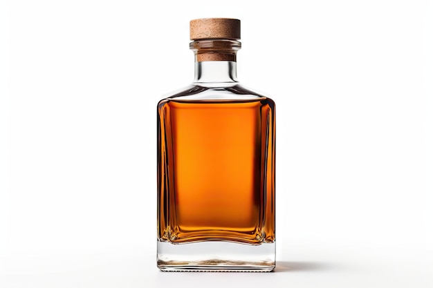 Foto whisky-flasche isoliert auf weißem hintergrund,