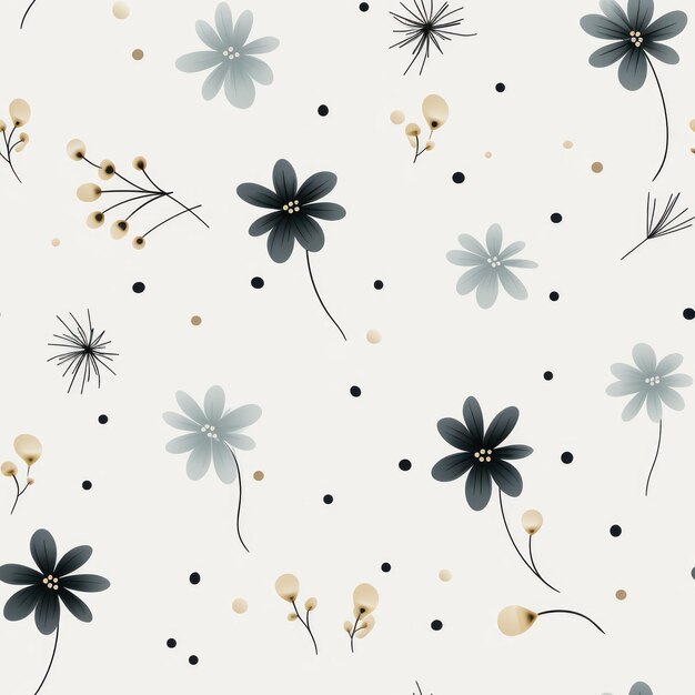 Foto whispering blooms bleistiftzeichnung minimalistischer einzelblumenmuster auf verschiedenen hintergründen