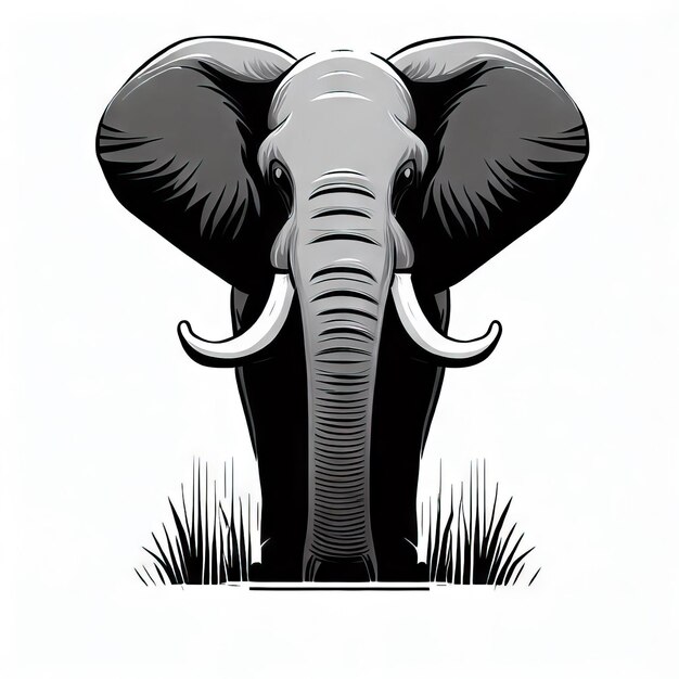 Whispers of the Wild Monochrome Elephant Generative AI