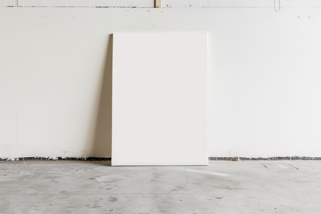 White Aesthetic Blank Canvas Studio Showcase Mockup (Weiß ästhetische leere Leinwand-Studioshowcase-Mockup)