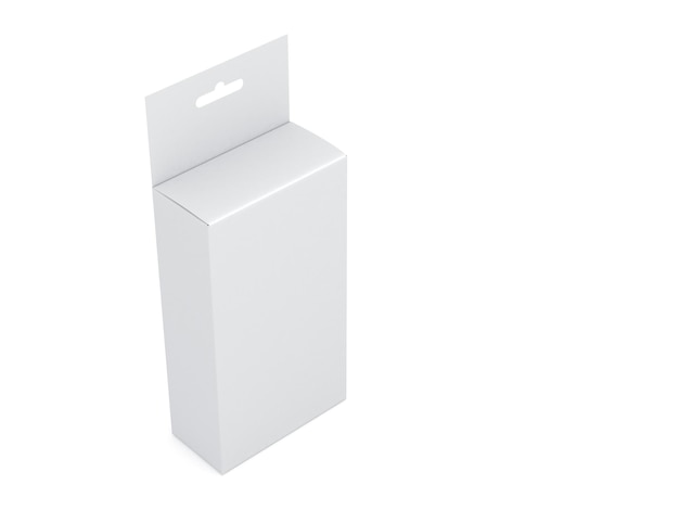 White Box mit Hang Tab Mockup 3D-Rendering