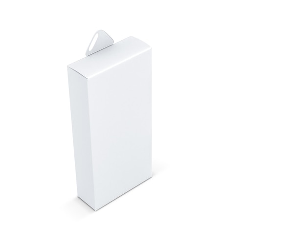 White Box Mockup mit Kunststoff Hang Tab 3D-Rendering