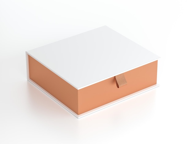 White Box packaging Mockup Half Side View, renderizado 3d