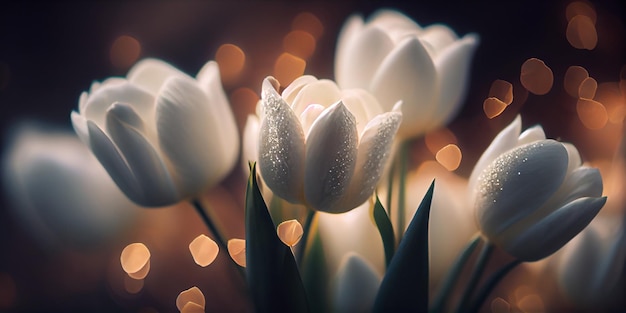 White Magnolia stellata Blumenbanner Nahaufnahme AI generiert