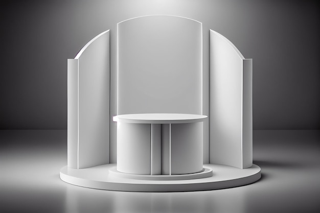 White Product Podium Stand Studio Generative KI