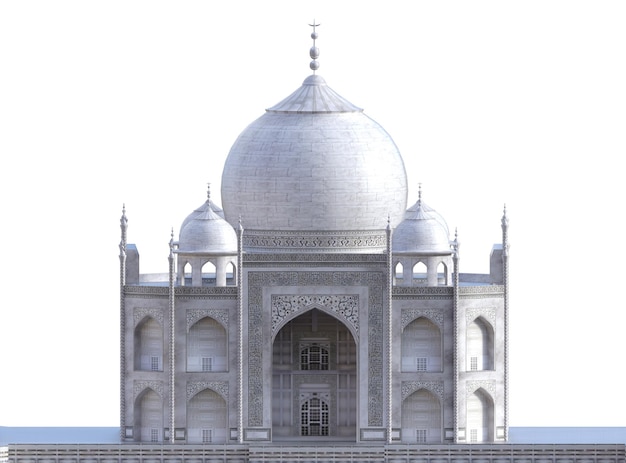 White taj mahal construindo famoso marco da índia 3d illustration