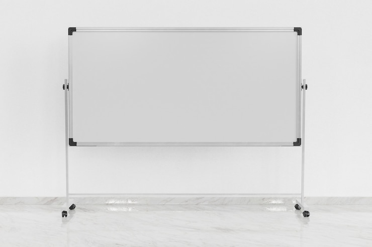 Foto whiteboard auf leerem raum